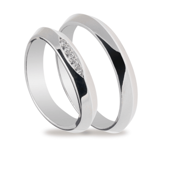 Βέρες Σετ Λευκόχρυσες Λουστράτες με Ζιργκόν MASCHIO FEMMINA TMF-49 - themelidisjewels